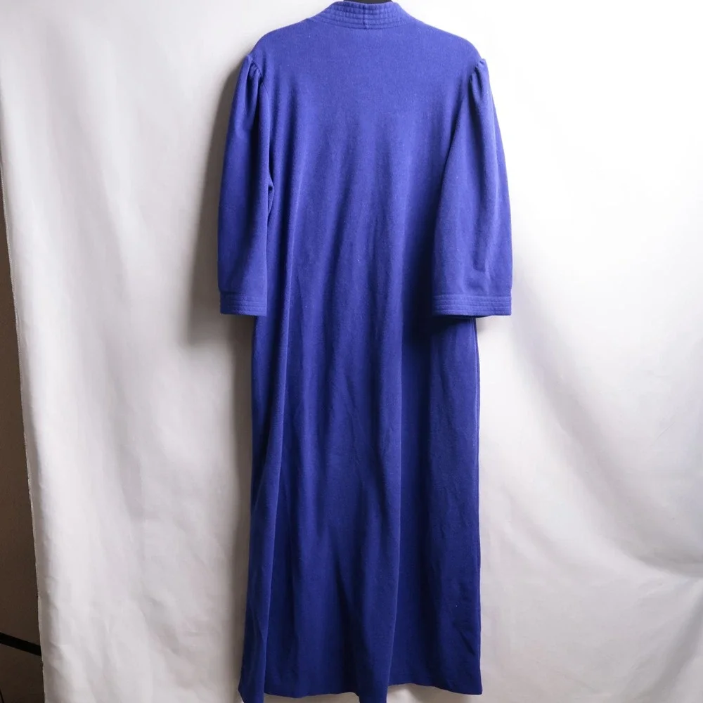 Vanity Fair Vintage Purple Velvet Velour Long Sleeve Robe Made in USA Large
